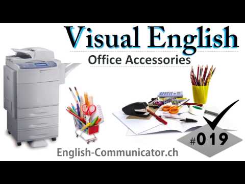 #019 Visual English Language Learning Practical Vocabulary Office Stationary Furniture Part 2